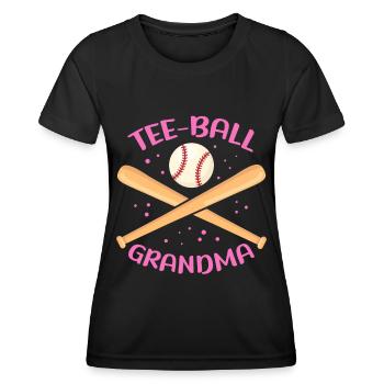 Tee Ball Grandma Teeball Tee-Ball T-Ball Geschenk - Frauen Funktions-T-Shirt - Schwarz - Vorne - AI Model Female 172 light (172cm)