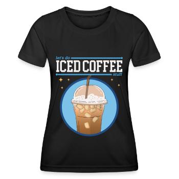Eiskaffee Iced Coffee Kaffeeliebhaber Geschenk - Frauen Funktions-T-Shirt - Schwarz - Vorne - AI Model Female 172 light (172cm)
