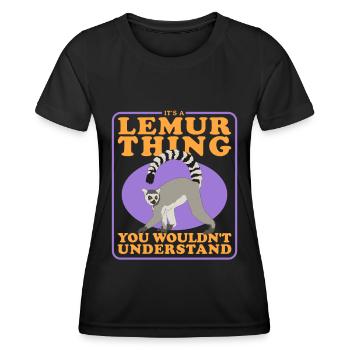 Lemur ring-tailed lemur lemur ringtail lemur gift - Women's Functional T-Shirt - black - Front - AI Model Female 172 light (172cm)
