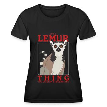 Lemur Ringelschwanz Lemuren Katta Lemure Geschenk - Frauen Funktions-T-Shirt - Schwarz - Vorne - AI Model Female 172 light (172cm)
