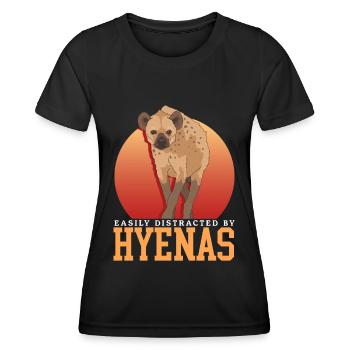 Hyena Hyena Spotted Hyena Gift - Women's Functional T-Shirt - black - Front - AI Model Female 172 light (172cm)