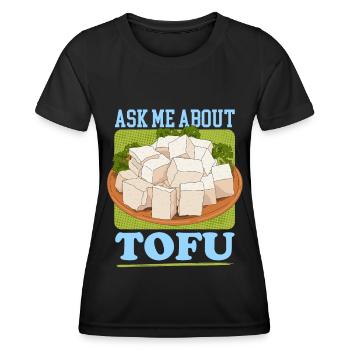 Tofu Bean Cheese Bean Curd Vegan Gift - Women's Functional T-Shirt - black - Front - AI Model Female 172 light (172cm)