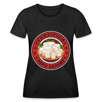Tofu Vegan Bean Cheese Bean Curd Gift - Women's Functional T-Shirt - black - Front - AI Model Female 172 light (172cm)