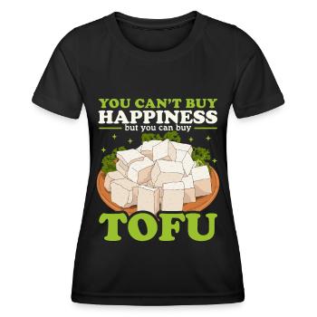 Tofu Vegan Bean Cheese Bean Curd Gift - Women's Functional T-Shirt - black - Front - AI Model Female 172 light (172cm)