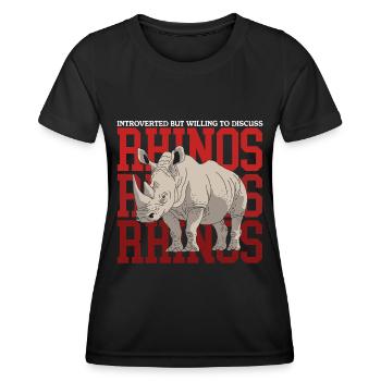 Rhino Rhinoceros Rhinos Gift - Women's Functional T-Shirt - black - Front - AI Model Female 172 light (172cm)