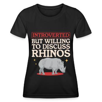 Rhino Rhinos Rhinoceros Gift - Women's Functional T-Shirt - black - Front - AI Model Female 172 light (172cm)