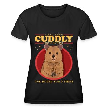 Kangourou à queue courte Quokka : le cadeau de Quokka - T-shirt sport Femme - noir - Devant - AI Model Female 172 light (172cm)
