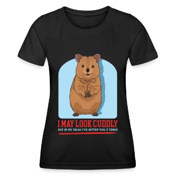Quokka Kangaroos Cadeau de kangourou à queue courte - T-shirt sport Femme - noir - Devant - AI Model Female 172 light (172cm)
