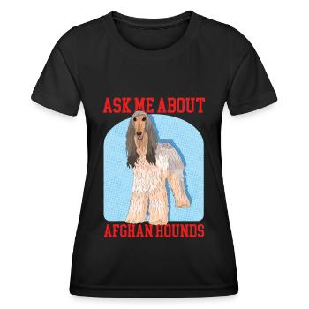 Cadeau de propriétaire de chien lévrier afghan - T-shirt sport Femme - noir - Devant - AI Model Female 172 light (172cm)
