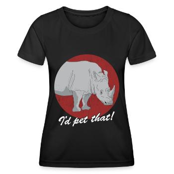 Rhinocéros Rhinocéros Rhinocéros Cadeau de rhinocéros - T-shirt sport Femme - noir - Devant - AI Model Female 172 light (172cm)