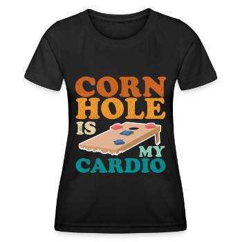 Cornhole Player Blind Hole Bean Bag Gift - Women's Functional T-Shirt - black - Front - AI Model Female 172 light (172cm)