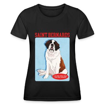 Bernhardiner Hunde St. Bernhardshund Geschenk - Frauen Funktions-T-Shirt - Schwarz - Vorne - AI Model Female 172 light (172cm)