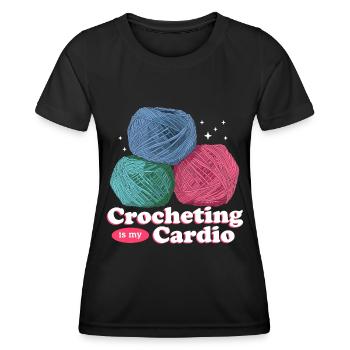 Crochet Crochet Fil Crochet Crochet Cadeau - T-shirt sport Femme - noir - Devant - AI Model Female 172 light (172cm)