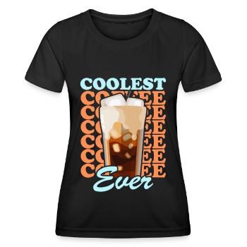 Eiskaffee Iced Coffee Kaffeeliebhaber Geschenk - Frauen Funktions-T-Shirt - Schwarz - Vorne - AI Model Female 172 light (172cm)