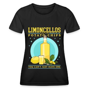 Limoncello Limoncellos | Cadeau de liqueur de citron - T-shirt sport Femme - noir - Devant - AI Model Female 172 light (172cm)