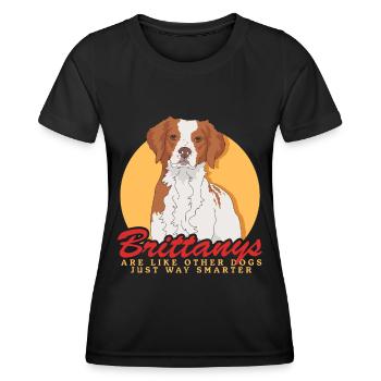 Brittany Epagneul Breton Pointing Dog Gift - Women's Functional T-Shirt - black - Front - AI Model Female 172 light (172cm)