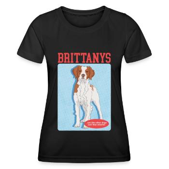 Brittany Epagneul Breton Pointing Dog Gift - Women's Functional T-Shirt - black - Front - AI Model Female 172 light (172cm)