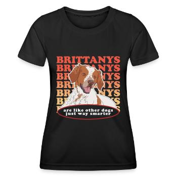 Brittany Epagneul Breton Dog Gift - Women's Functional T-Shirt - black - Front - AI Model Female 172 light (172cm)