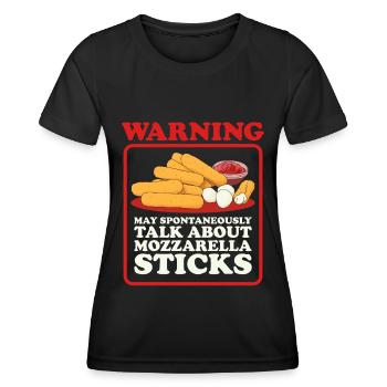 Mozzarella Sticks Cheese Lover Gift - Women's Functional T-Shirt - black - Front - AI Model Female 172 light (172cm)