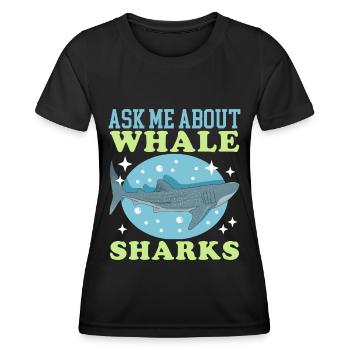 Whale Shark Whale Shark Whale Sharks Whale Sharks Gift - Women's Functional T-Shirt - black - Front - AI Model Female 172 light (172cm)