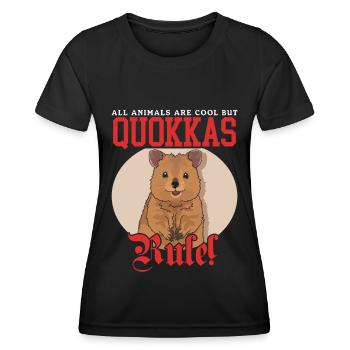 Quokka Kurzschwanzkänguru Quokkas Geschenk - Frauen Funktions-T-Shirt - Schwarz - Vorne - AI Model Female 172 light (172cm)
