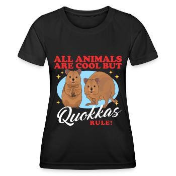 Quokka Short-tailed Kangaroo Kangaroos Gift - Women's Functional T-Shirt - black - Front - AI Model Female 172 light (172cm)