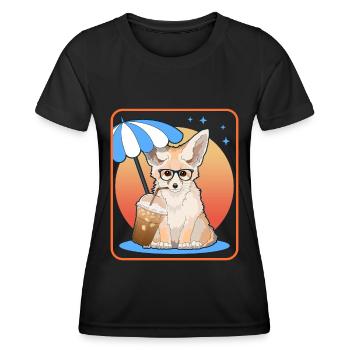 Fennek Wüstenfüchse Fuchs Geschenke - Frauen Funktions-T-Shirt - Schwarz - Vorne - AI Model Female 172 light (172cm)
