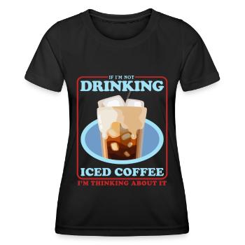 Eiskaffee Kaffeeliebhaber Iced Coffee Geschenk - Frauen Funktions-T-Shirt - Schwarz - Vorne - AI Model Female 172 light (172cm)