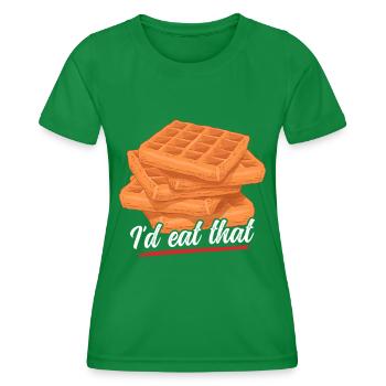 Waffles Waffle Lover Waffle Gift - Women's Functional T-Shirt - kelly green - Front - AI Model Female 172 dark (172cm)