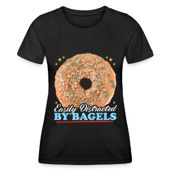 Bagel Bagel Bread Beigel Gift - Women's Functional T-Shirt - black - Front - AI Model Female 172 light (172cm)