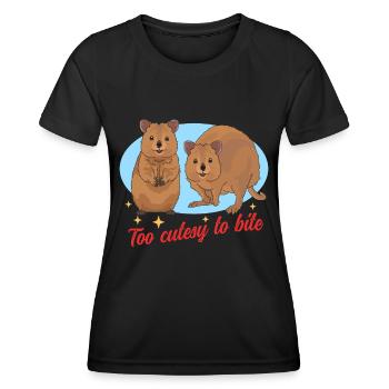 Quokka Kurzschwanzkänguru Quokkas Geschenk - Frauen Funktions-T-Shirt - Schwarz - Vorne - AI Model Female 172 light (172cm)