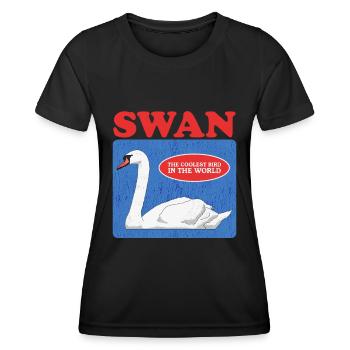 Schwan Schwanenliebhaber Schwäne Geschenk - Frauen Funktions-T-Shirt - Schwarz - Vorne - AI Model Female 172 light (172cm)