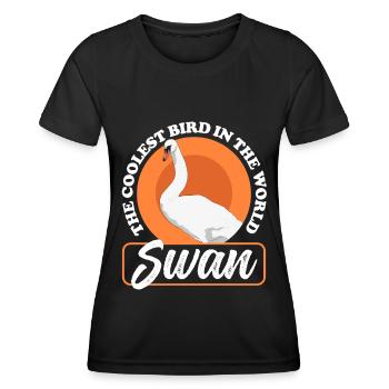 Schwan Schwäne Schwanenliebhaber Geschenk - Frauen Funktions-T-Shirt - Schwarz - Vorne - AI Model Female 172 light (172cm)