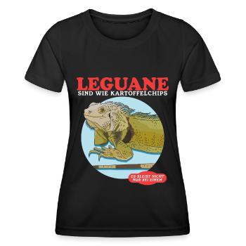 Iguana Reptile Lizard Iguanas Gift - Women's Functional T-Shirt - black - Front - AI Model Female 172 light (172cm)
