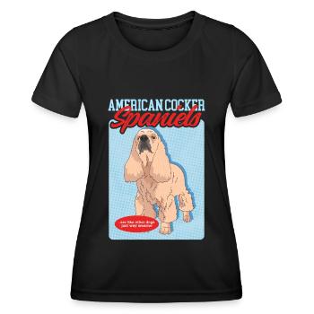 Cadeau de chien American Cocker Spaniel - T-shirt sport Femme - noir - Devant - AI Model Female 172 light (172cm)