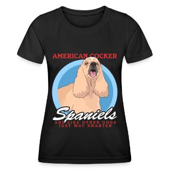 Cadeau Cocker Spaniel Américain - T-shirt sport Femme - noir - Devant - AI Model Female 172 light (172cm)