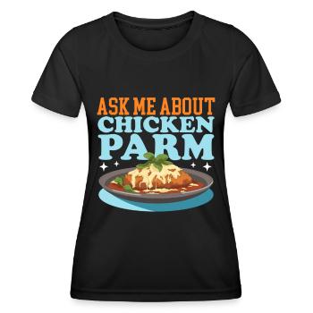 Chicken Parmesan Geschenk - Frauen Funktions-T-Shirt - Schwarz - Vorne - AI Model Female 172 light (172cm)