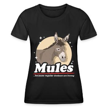 Mule Muli Mule Mule Mule Cadeau - T-shirt sport Femme - noir - Devant - AI Model Female 172 light (172cm)
