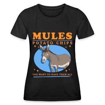 Maultier Muli Maultiere Maulesel Geschenk - Frauen Funktions-T-Shirt - Schwarz - Vorne - AI Model Female 172 light (172cm)