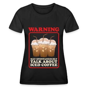 Eiskaffee Kaffeeliebhaber Iced Coffee Geschenk - Frauen Funktions-T-Shirt - Schwarz - Vorne - AI Model Female 172 light (172cm)