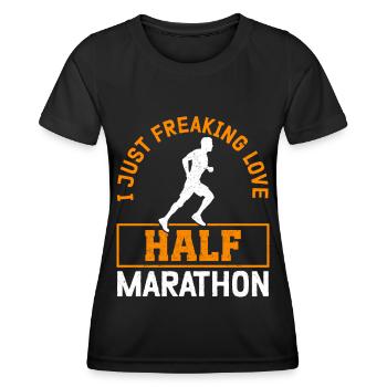 Demi-marathon Cadeau pour coureur de semi-marathon - T-shirt sport Femme - noir - Devant - AI Model Female 172 light (172cm)