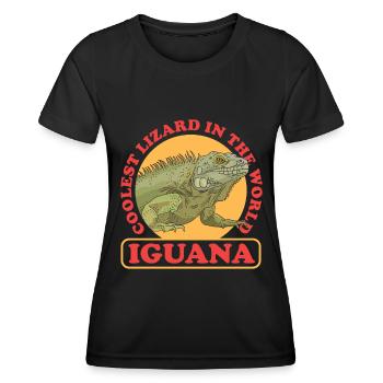 Leguan Reptilien Eidechse Leguane Geschenk - Frauen Funktions-T-Shirt - Schwarz - Vorne - AI Model Female 172 light (172cm)