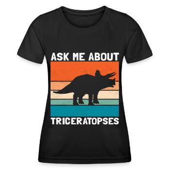 Triceratops Dinosaurier Dinos Geschenke - Frauen Funktions-T-Shirt - Schwarz - Vorne - AI Model Female 172 light (172cm)