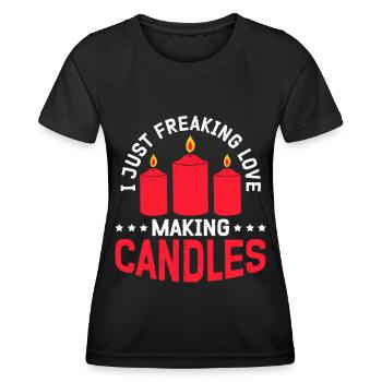 Candles Candle Maker Candle Maker Gift - Women's Functional T-Shirt - black - Front - AI Model Female 172 light (172cm)