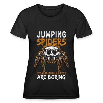 Springspinnen Springspinne Geschenke - Frauen Funktions-T-Shirt - Schwarz - Vorne - AI Model Female 172 light (172cm)