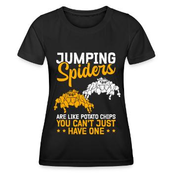 Springspinnen Spinne Springspinne Geschenk - Frauen Funktions-T-Shirt - Schwarz - Vorne - AI Model Female 172 light (172cm)
