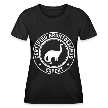 Brontosaurus Expert Dinosaur Dino Gift - Women's Functional T-Shirt - black - Front - AI Model Female 172 light (172cm)