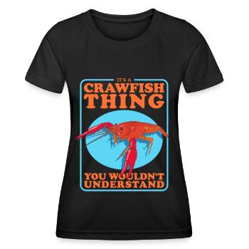 Flusskrebs Edelkrebs Meeresfrüchte Geschenk - Frauen Funktions-T-Shirt - Schwarz - Vorne - AI Model Female 172 light (172cm)