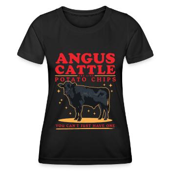 Angusrind Aberdeen Angus Aberdeenrind Geschenk - Frauen Funktions-T-Shirt - Schwarz - Vorne - AI Model Female 172 light (172cm)