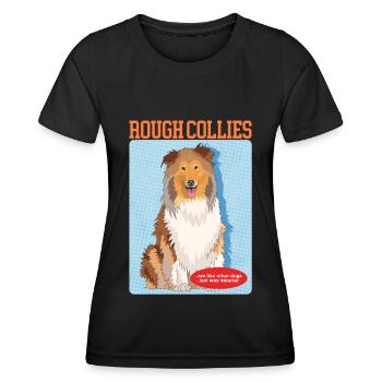Collie Dogs Longhair Collie Gift - Women's Functional T-Shirt - black - Front - AI Model Female 172 light (172cm)